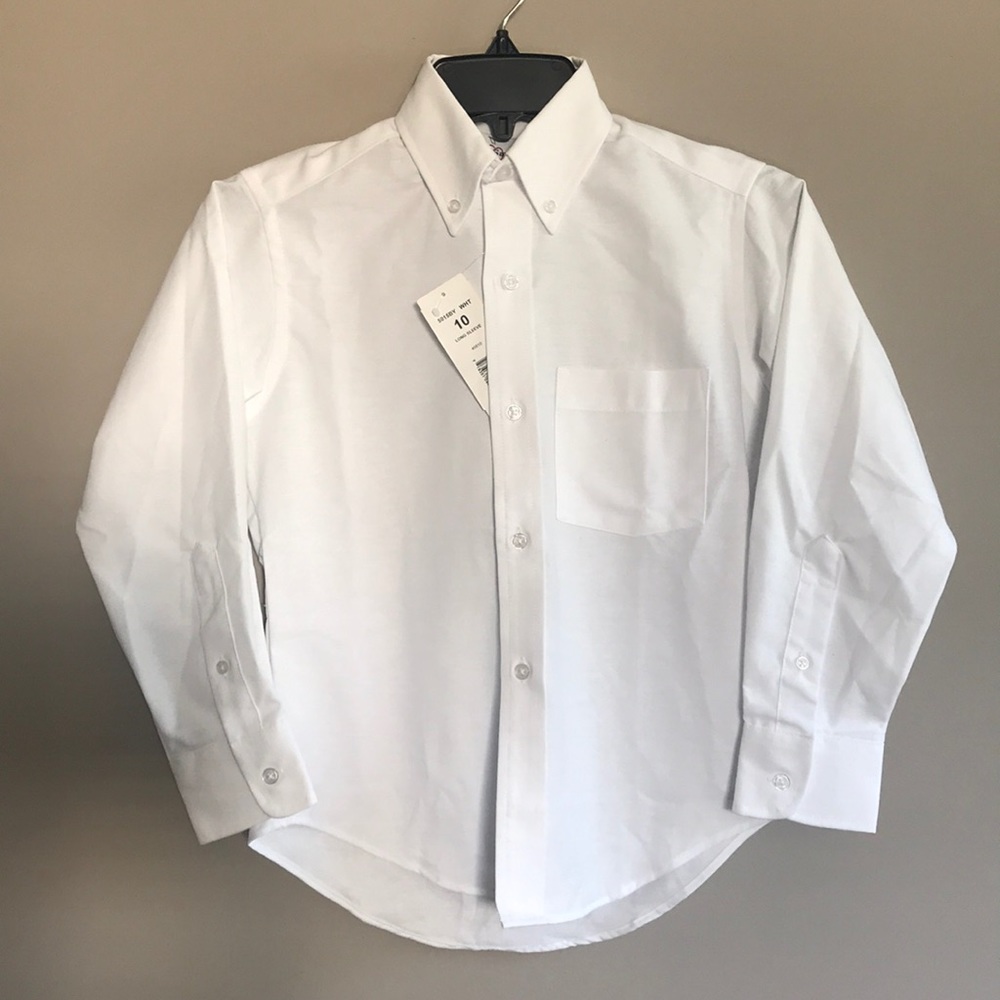 Tom Sawyer Boy’s White Long Sleeve Shirt Sz 10
